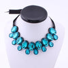 4 Colors Statement Black Ribbon Adjustable Oval Water Drop Big Gem Rhinestone Crystal Choker Necklaces Pendants For Women Party
