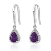 4 Kinds of Natural Gemstone Drop Earrings Amethyst Garnet Peridot Sapphire Earrings For Women 925 Sterling Silver Fine Jewelry