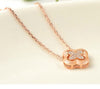 4 Leaf Clover Crystal Pendant Necklace Accessories Korean Anti Allergy Accessories