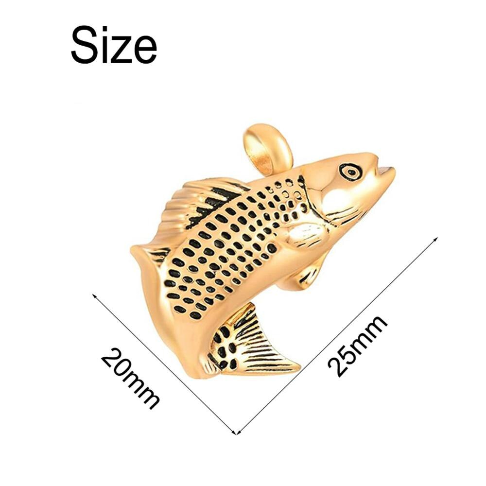 4 colors Fish Cremation Jewelry for Ashes Memorial Ashes Keepsake Necklace Stainless Steel Urn Necklace Pendant  +Fill kit