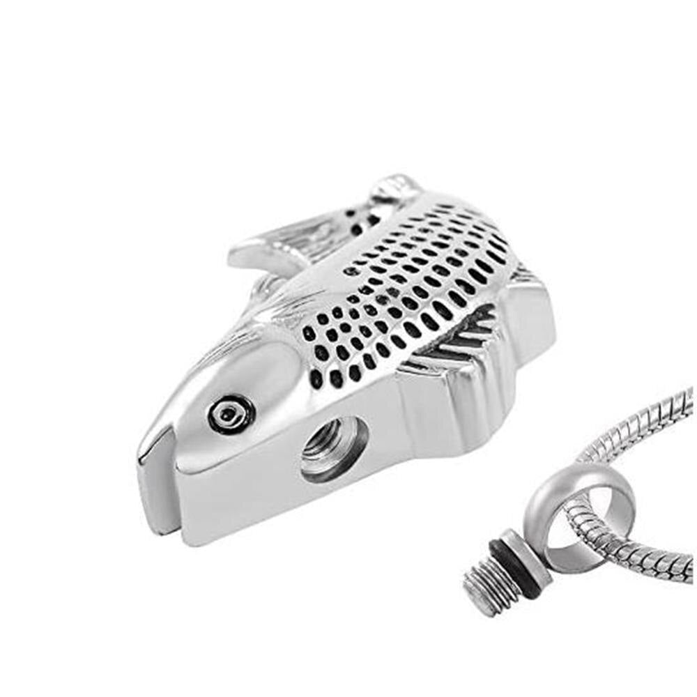 4 colors Fish Cremation Jewelry for Ashes Memorial Ashes Keepsake Necklace Stainless Steel Urn Necklace Pendant  +Fill kit