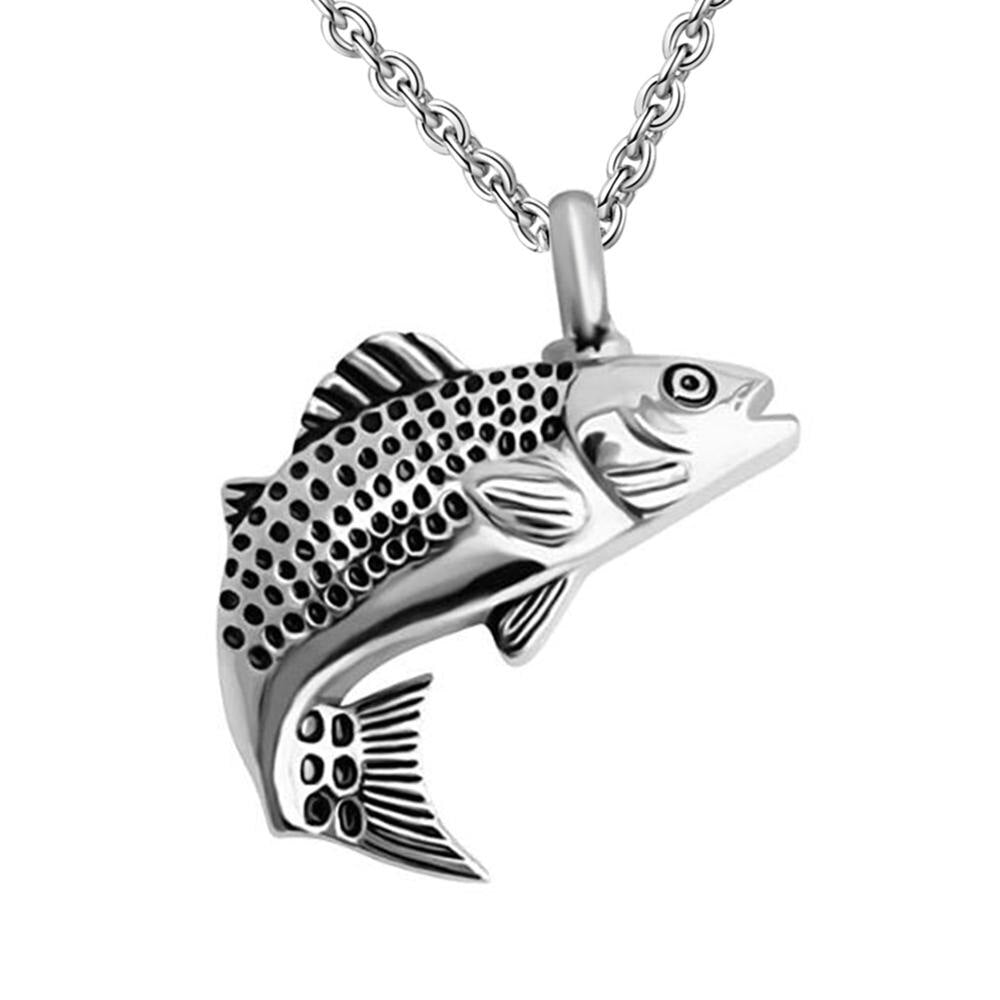 4 colors Fish Cremation Jewelry for Ashes Memorial Ashes Keepsake Necklace Stainless Steel Urn Necklace Pendant  +Fill kit