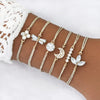 4-piece Lotus Pearl Black Hand Woven Bracelet Simple And Creative Hollow Out Love Women's Bracelet 2021  Bohemian Bracelet