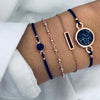4-piece Lotus Pearl Black Hand Woven Bracelet Simple And Creative Hollow Out Love Women's Bracelet 2021  Bohemian Bracelet