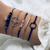 4-piece Lotus Pearl Black Hand Woven Bracelet Simple And Creative Hollow Out Love Women's Bracelet 2021  Bohemian Bracelet