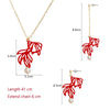 40 Cm Length Gold Color Chain Japanese Lucky Red Fish Pendant Kolla Choker Crystal Zephyr Hollow Koi Necklace For Women Girls