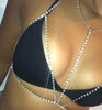 Sexy Body Jewelry Nightclub DJ Lady DS Sparkling Bra Classic Copper Star Rhinestone Charm beach Strap type Chest  chain