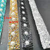 40CM Bling Crystal Ribbon Wrap Trim Rhinestone Cup Chain Pearl Crystal Chain DIY Wedding Cake Party Decoration