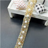40CM Bling Crystal Ribbon Wrap Trim Rhinestone Cup Chain Pearl Crystal Chain DIY Wedding Cake Party Decoration