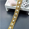40CM Bling Crystal Ribbon Wrap Trim Rhinestone Cup Chain Pearl Crystal Chain DIY Wedding Cake Party Decoration