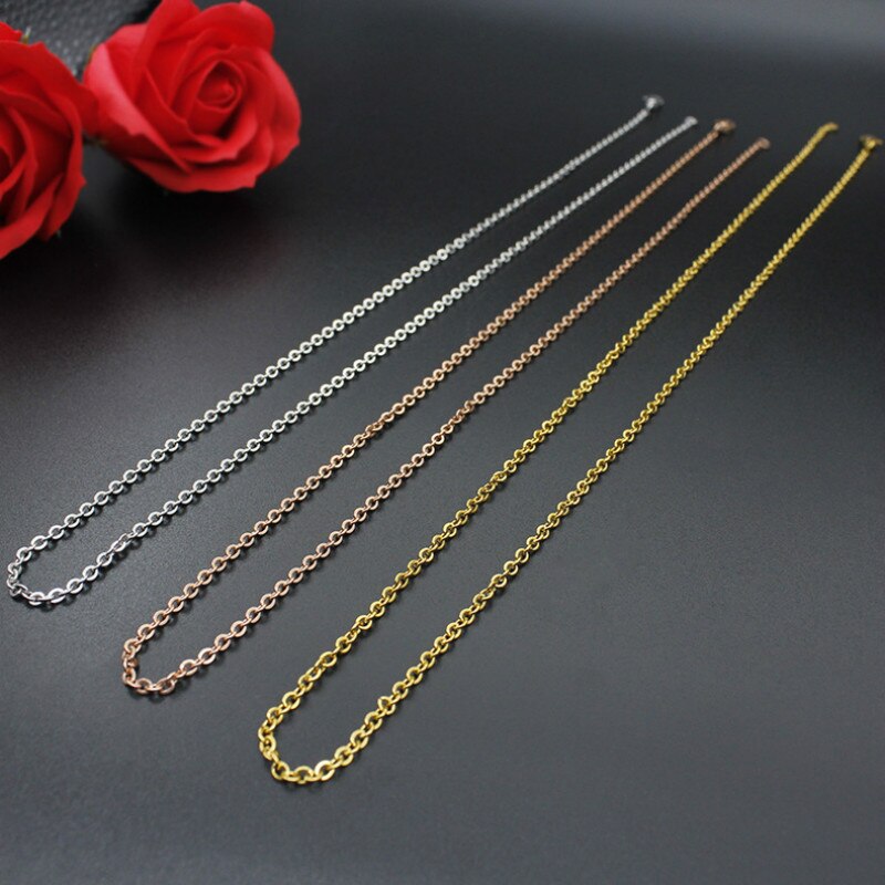 40cm/45cm/50cm Long Cross Chain Necklace 3 Colors Stainless Steel Chain Party Gifts For DIY Neacklace Jewelry Making