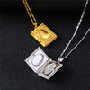 45+5cm Quranic Islamic Gold Rectangle Shape Mini Taweez Tawiz Pendant Necklace Unisex Jewelry Gift for Muslims KL39FI3F