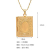 45+5cm Quranic Islamic Gold Rectangle Shape Mini Taweez Tawiz Pendant Necklace Unisex Jewelry Gift for Muslims KL39FI3F