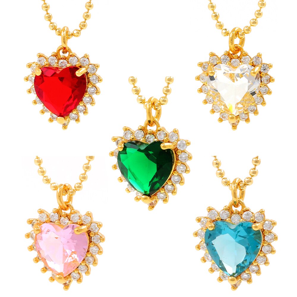 45cm All-match Love Crystal Pendant Ladies' Preferred Necklace