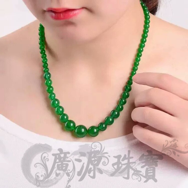 48cm natural stone agate necklace 6mm-14mm round crystal stone ladies jewelry agate gemstone necklace wedding gift