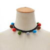 4Color Harajuku Colorful Fur Ball Tassel Choker Necklace For Women Ethnic Pompon Fluffy Necklaces Chokers Choker Chocker