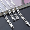 4MM Figaro Chains  Personality  Unisex Party Wedding Gift 925 Sterling Silver Chain Necklace for Women Men