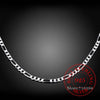4MM Figaro Chains  Personality  Unisex Party Wedding Gift 925 Sterling Silver Chain Necklace for Women Men