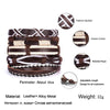 4PCS/SET Vintage Leaf Pendant Rice Beads Adjustable Rope Chain Bracelet Punk Braided Wrap Wristbands For Men  Jewelry