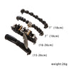 4PCS/SET Vintage Leaf Pendant Rice Beads Adjustable Rope Chain Bracelet Punk Braided Wrap Wristbands For Men  Jewelry