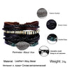 4PCS/SET Vintage Leaf Pendant Rice Beads Adjustable Rope Chain Bracelet Punk Braided Wrap Wristbands For Men  Jewelry