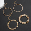 4Pcs/Set Steampunk Hip Hop Shiny Rhinestone Crystal Miami Curb Cuban Bracelet Bangles Chunky Thick Bracelets Women Wrist Jewelry