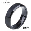 4mm 6mm 8mm Black Tungsten Cardide Ring Men High Polished Edges Wedding Band Engagement Rings For Women Male Jewelry Comfort Fit