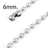 4mm/6mm/8mm Stainless Steel Bead Chain big Ball punk Necklace Women Choker Long (35cm-90cm) ball Necklaces For Men/women