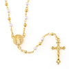 4mm Catholic Rosary  Metal And Pearl Beads Necklace Jewelry Religious Bead Blessed Virgin Mary With Jesus Cross