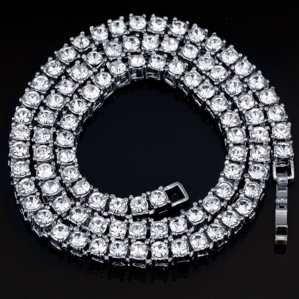 4mm Crystal Rhinestone Choker Necklace Women Wedding Accessories Tennis Chain Chokers Jewelry Collier Femme