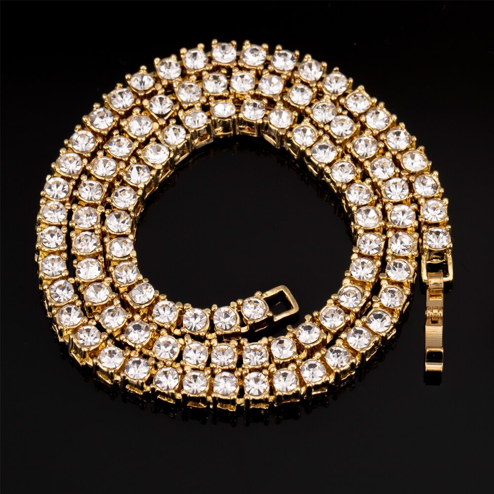 4mm Crystal Rhinestone Choker Necklace Women Wedding Accessories Tennis Chain Chokers Jewelry Collier Femme