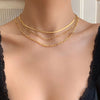 4mm Flat Simple Choker Femme Necklace Women Golden Jewelry Female Necklaces Ladies Vintage Women Necklaces Party Necklac