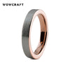 4mm Rose Gold Simple Ring for Women Flat Band Tungsten Carbide Engagement Rings Wedding Bands Brushed Finish Comfort fit