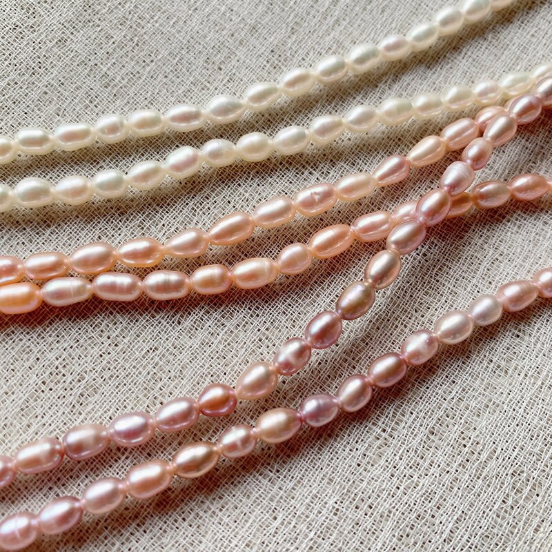 4mm Small Mini Rice Pearl Collar Vintage AA Elegant Natural Freshwater Pearl Choker Necklace Shiny White Pearl Jewelry for Women