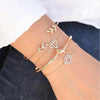 4pcs/Set Bohemian Stone beads chains bracelets Set For Women Metal Heart Round Tassel charm Bangle  Jewelry