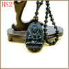 4pcs   Nature Black Obsidian Carved Buddha Amulet Pendant Necklace Women Men beaded curtain Natural Obsidian Sculpture