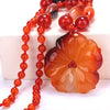 5*5cm 100% Natural Jade Flower Necklaces & Pendants New Amber Baby Mom For Women Jewelry Love Beads Chain Lapis Agate Crystal