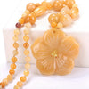 5*5cm 100% Natural Jade Flower Necklaces & Pendants New Amber Baby Mom For Women Jewelry Love Beads Chain Lapis Agate Crystal