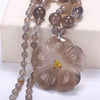 5*5cm Elegant Nature Stone Necklace Flower Pendant Women Love Stone Goldstone Tiger Eye Beads Choker Obsidian Agate Lapis Amber