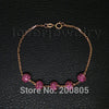 5 Balls Vintage Solid 18K Rose Gold Ruby Bracelet Bangle,Party Bracelet For Women