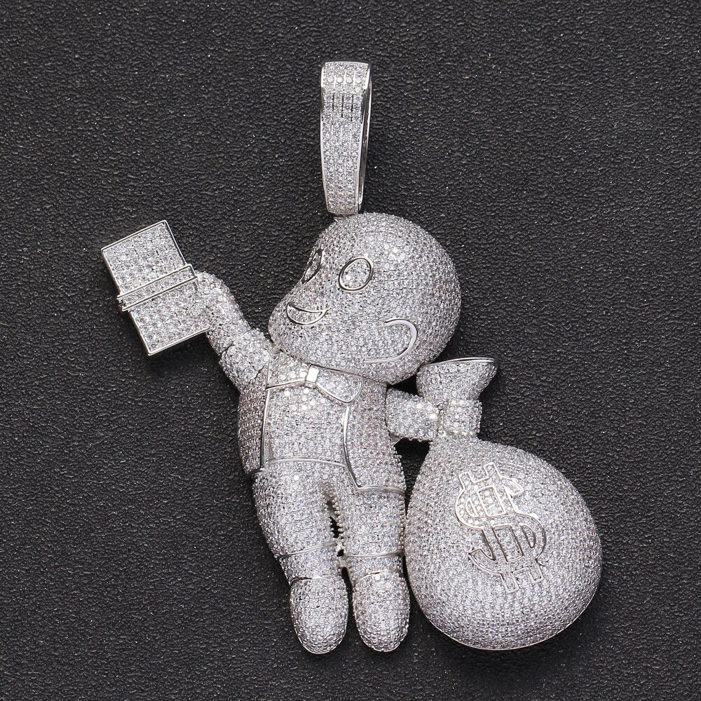 5 Colors Large Size  Brass CZ stone pendant Hip hop Necklace Jewelry Bling Bling Iced Out CN044