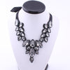 5 Colors Statement Black Ribbon V Shape Water Drop Big Gem Bib Necklaces Rhinestone Crystal Choker Necklaces Pendants For Women