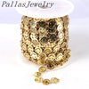 5 Meters, 2021 selling smile charm flat chain gold color Happy Link Chain 8mm, Bracelet Necklace Jewelry Accessorie