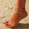 5 Pieces / Set of Trendy Chain Anklet Women's Anklet Multilayer Beach Anklet Love Anklet Accessories Party Jewelry