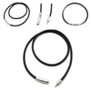 5 Sizes Black Leather Cord Wax Rope Chain DIY Stainless Steel Tube Clasp Necklace Jewelry Accessories 2MM