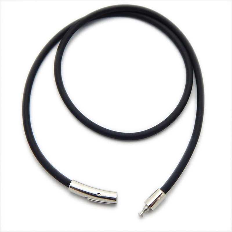 5 Sizes Black Leather Cord Wax Rope Chain DIY Stainless Steel Tube Clasp Necklace Jewelry Accessories 2MM