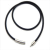5 Sizes Black Leather Cord Wax Rope Chain DIY Stainless Steel Tube Clasp Necklace Jewelry Accessories 2MM