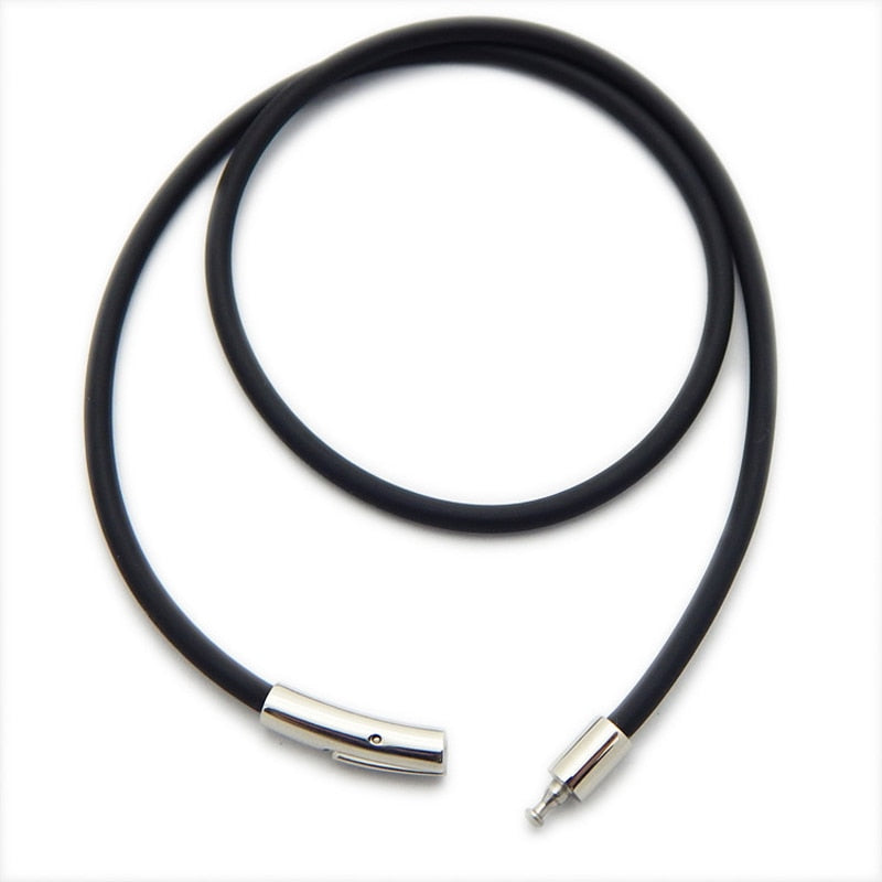 5 Sizes Black Leather Cord Wax Rope Chain DIY Stainless Steel Tube Clasp Necklace Jewelry Accessories 2MM