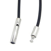 5 Sizes Black Leather Cord Wax Rope Chain DIY Stainless Steel Tube Clasp Necklace Jewelry Accessories 2MM