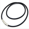 5 Sizes Black Leather Cord Wax Rope Chain DIY Stainless Steel Tube Clasp Necklace Jewelry Accessories 2MM